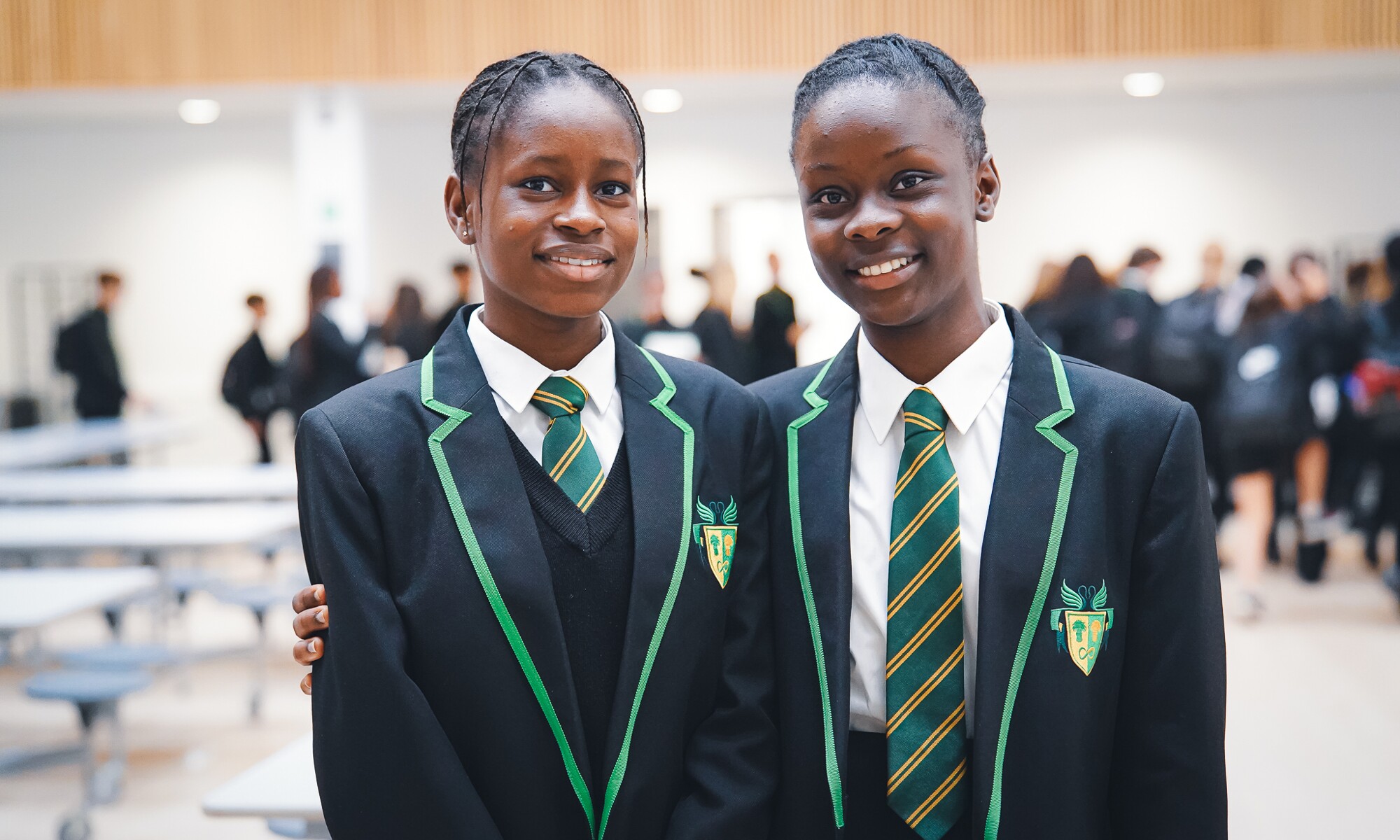 Houstone School pupils in the school canteen